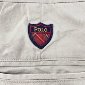 Polo Ralph Lauren Men's 33 Beige Stretch‎ Chino Shorts Golf Preppy Crest Logo